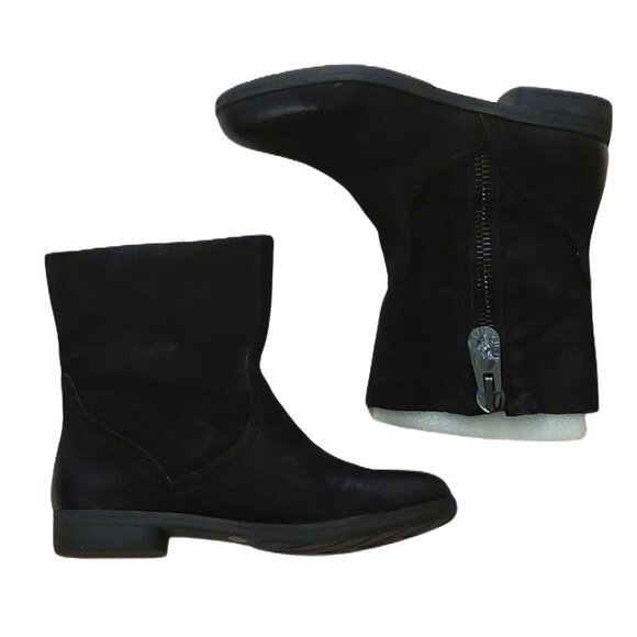 BCBGeneration Shoes - BCBGeneration Black Goat Suede Leather Moto Boots $185